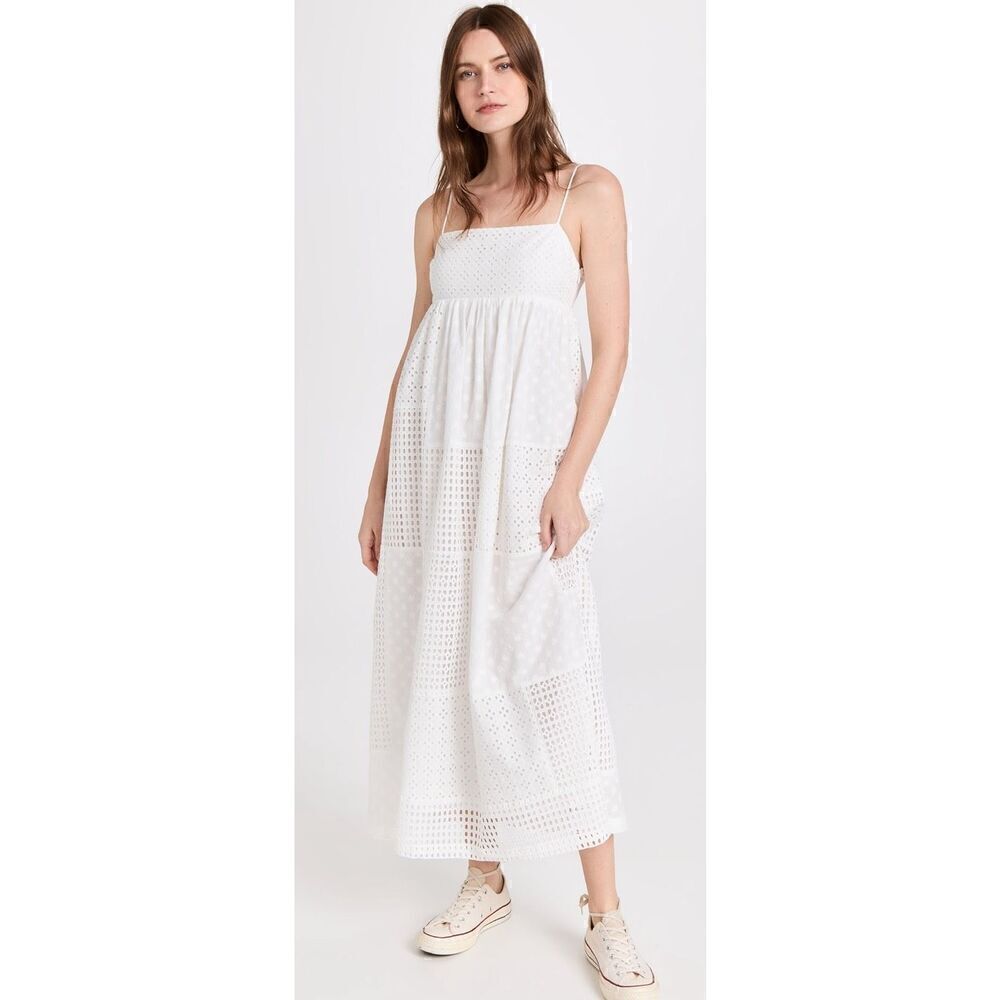 RAILS Lucille White Eyelet Mix 100% Cotton Dress NWT Size Large